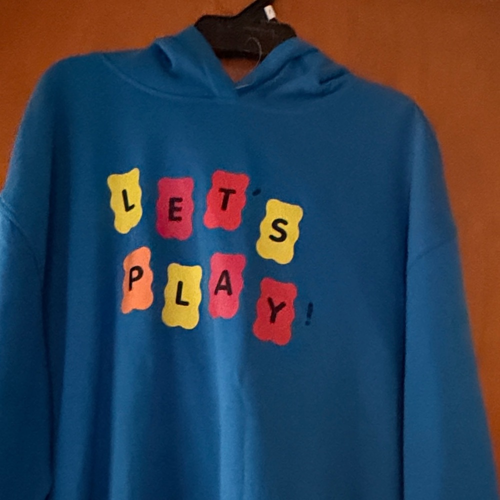 Kids Blue Hoodie with Playful Print